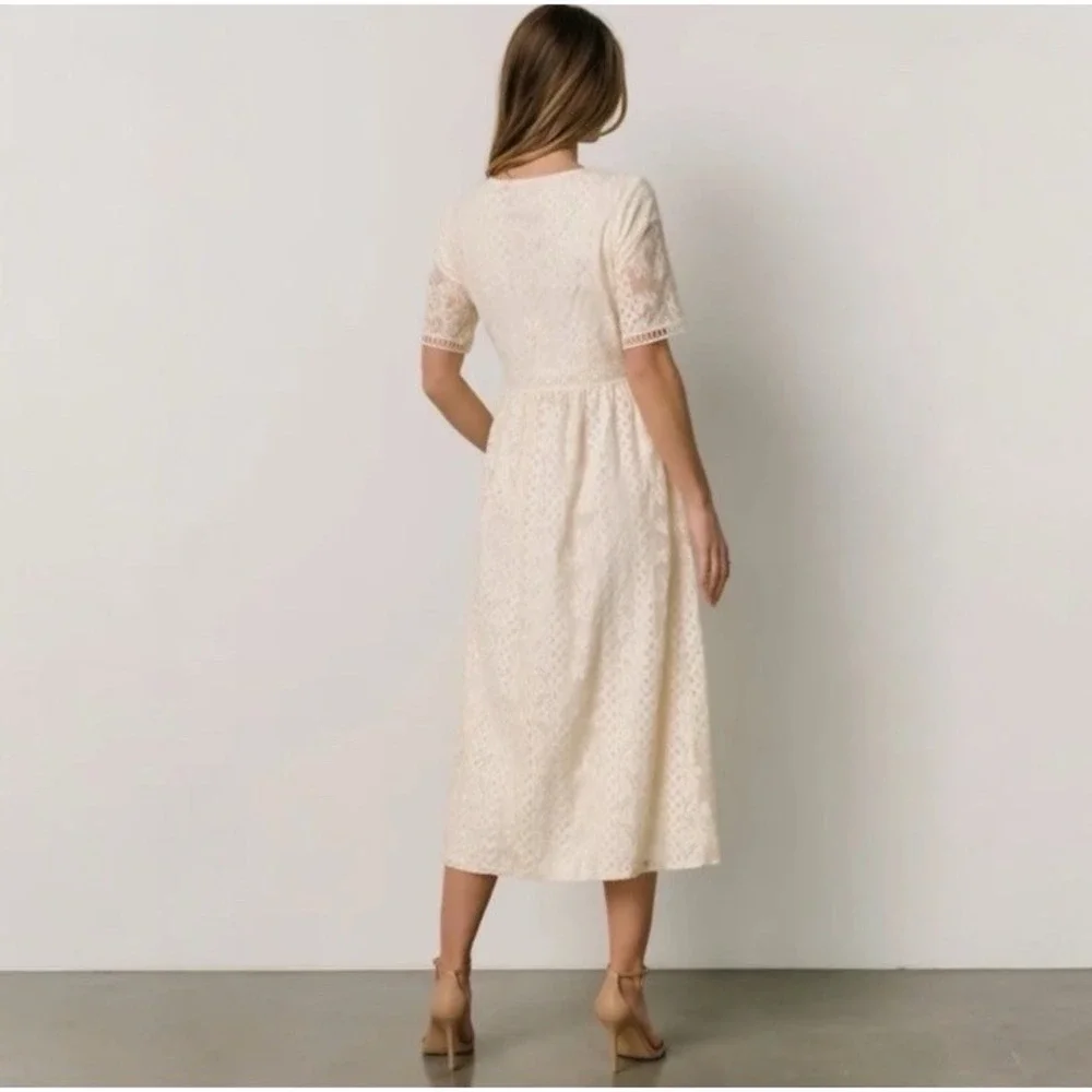 NEW Baltic Born Kody Lace Midi Dress Large Ivory Cream Vintage Bridal Wedding‎